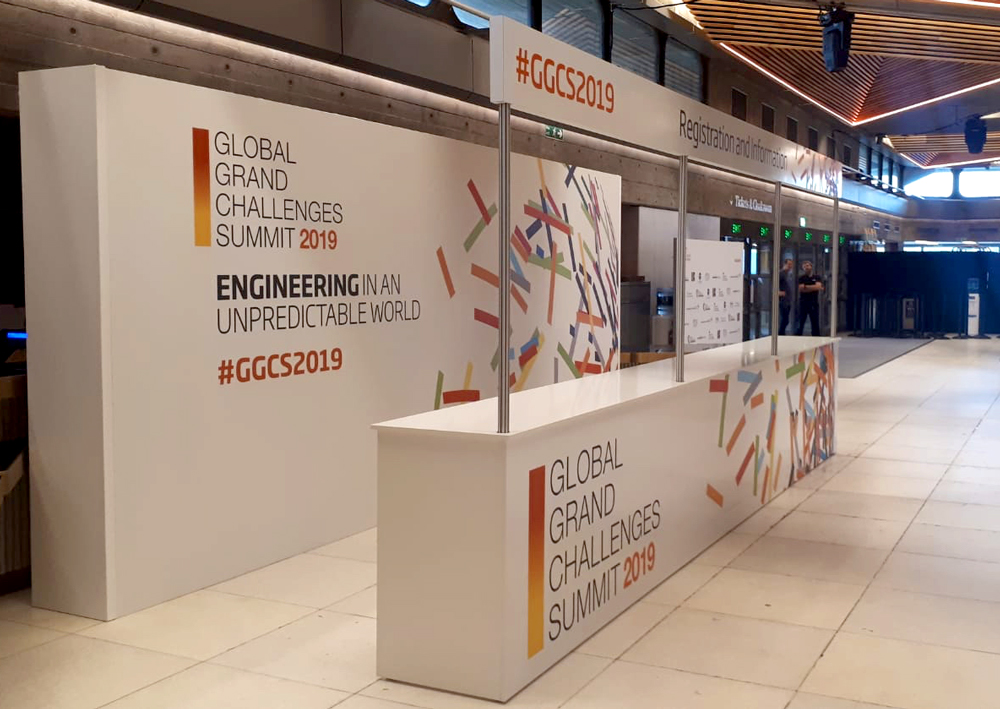 The Royal Academy of Engineering's reusable event signage for their Global Grand Challenge Summit