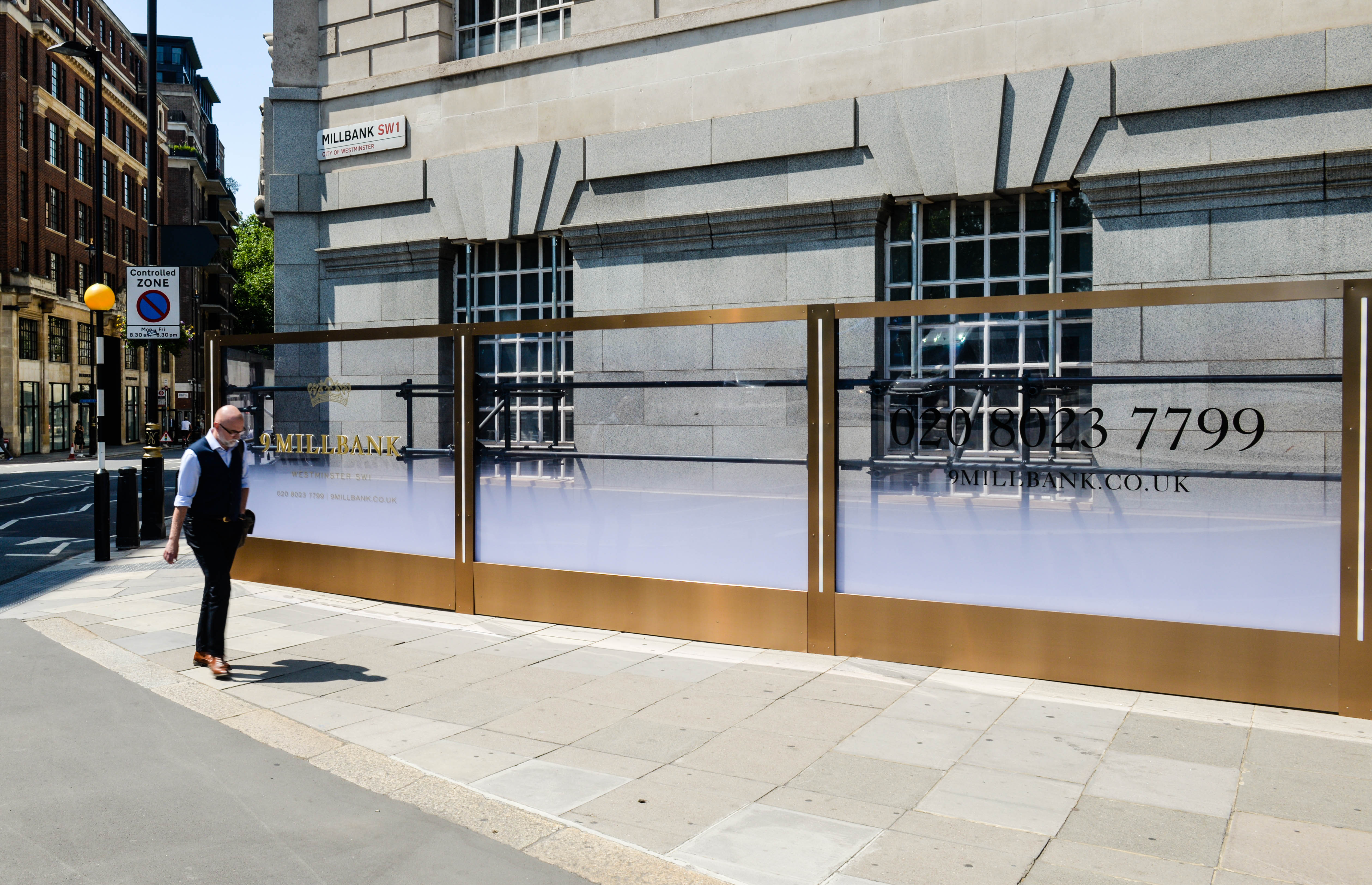 Clear hoarding at Millbank