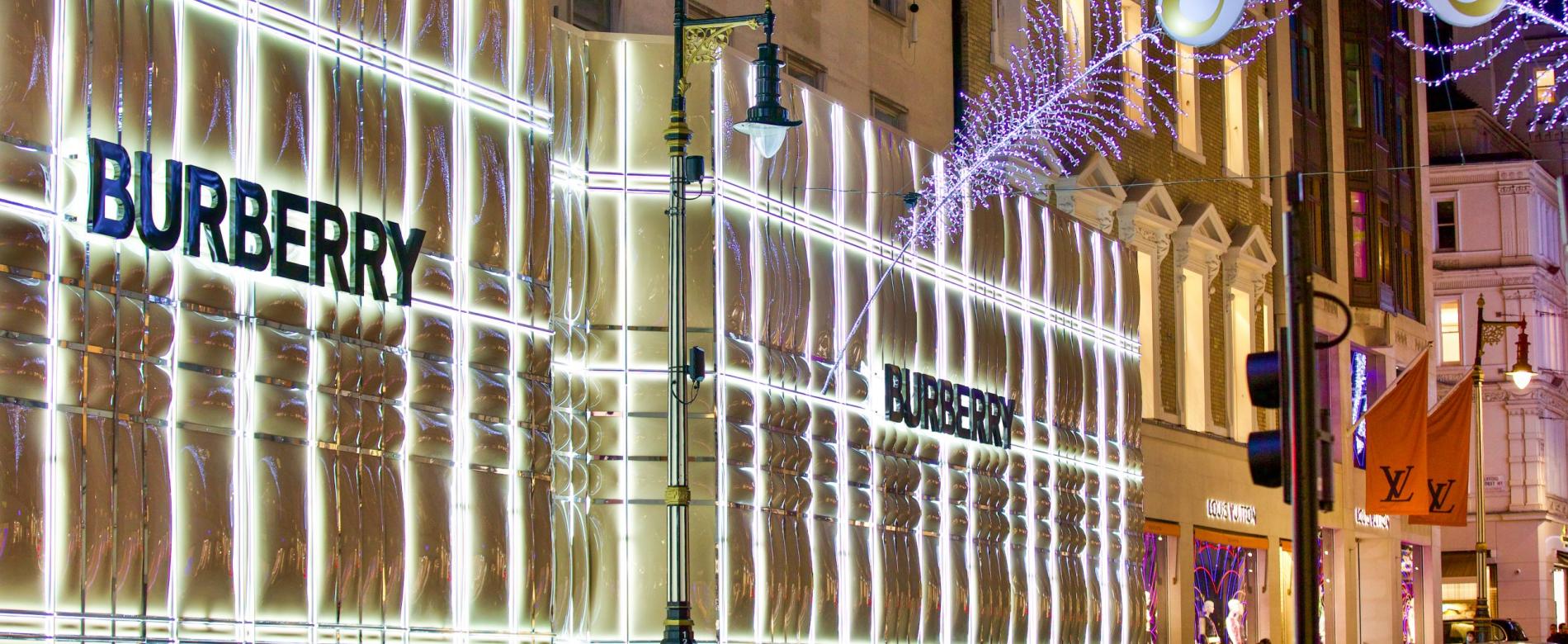 Burberry illuminated signage