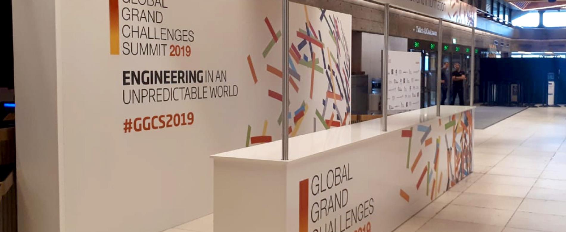 The Royal Academy of Engineering's reusable event signage for their Global Grand Challenge Summit