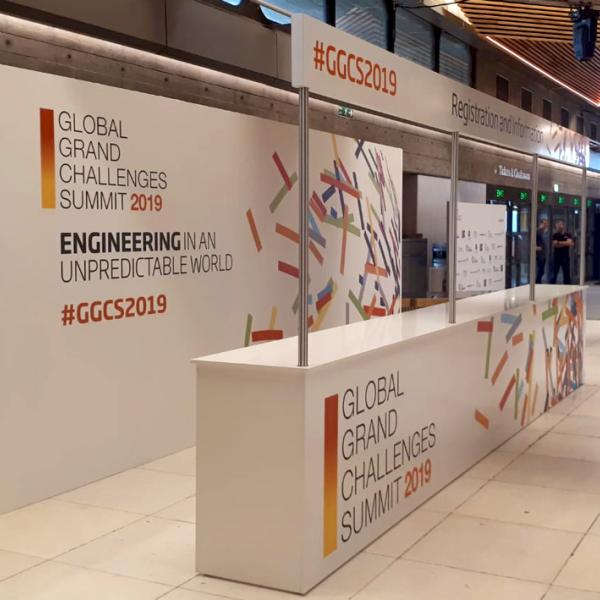 The Royal Academy of Engineering's reusable event signage for their Global Grand Challenge Summit