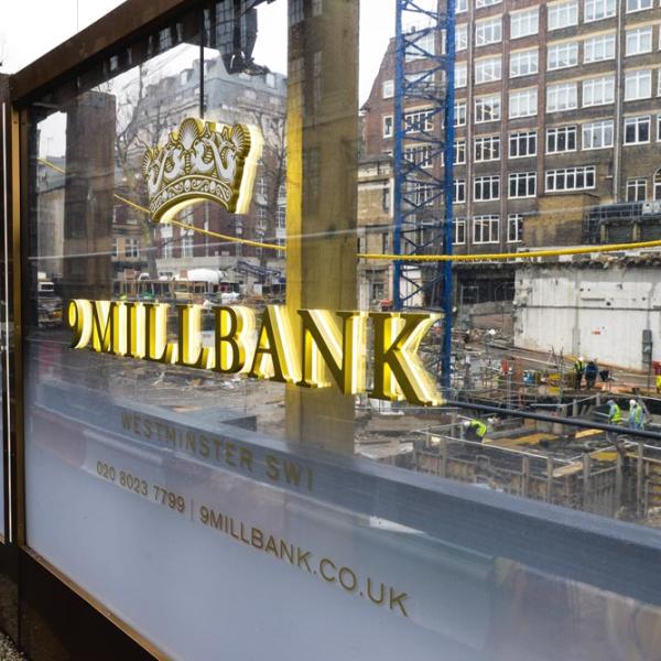 Clear hoarding at Millbank